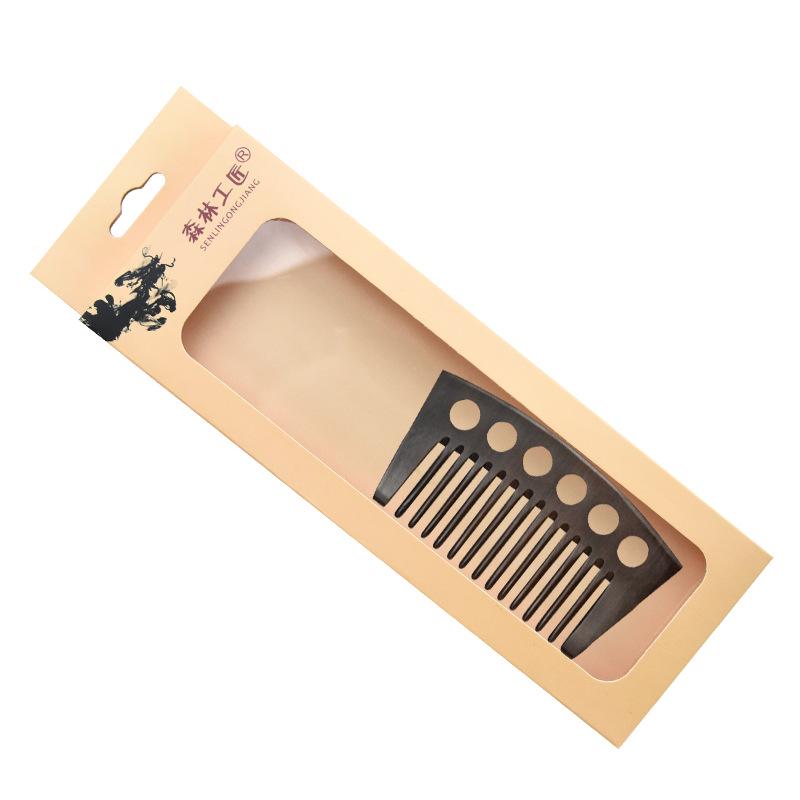 Moon-Shaped Solid Wood Comb for Men and Women – Deep Precious Treasure, Home Daily Use, Engraved Design