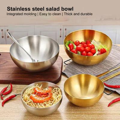 Stainless Steel Korean Salad Bowl Safe Modern Rounded Edge Smooth Surface Stain-resistant Salad Bowl