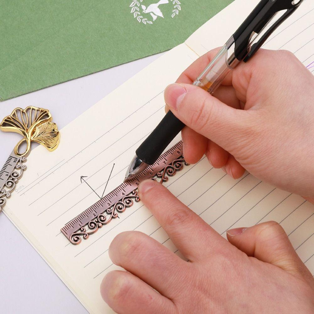Vintage Metal Ruler For Needlework Measuring Tool DIY Handmade Craft Clothes Sewing Accessories Multi-function School Stationery