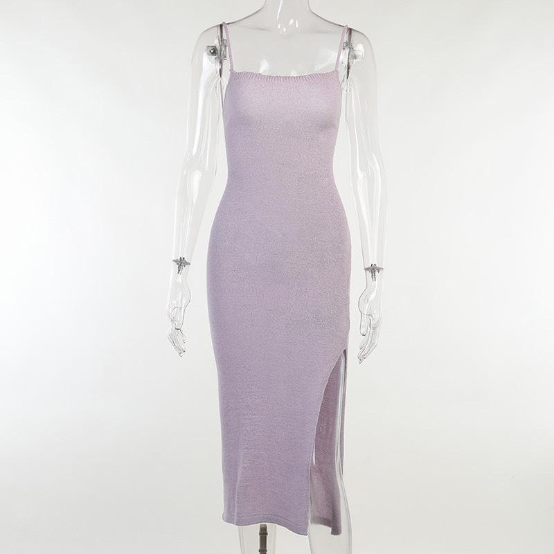 Women's Solid Color Slim Fitting Dress With Suspender Sleeveless Suspender Hips-wrapped Strap Long Skirt Spaghetti Straps Skirt