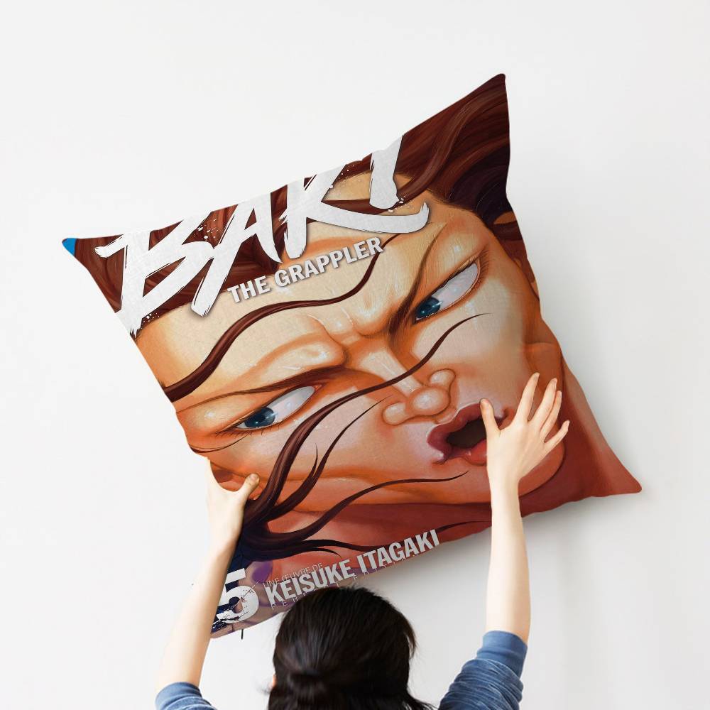 Baki the Grappler Cushion Cover Car Throw Pillow Case For Sofa Car Christmas Gift 40x40cm 45x45cm