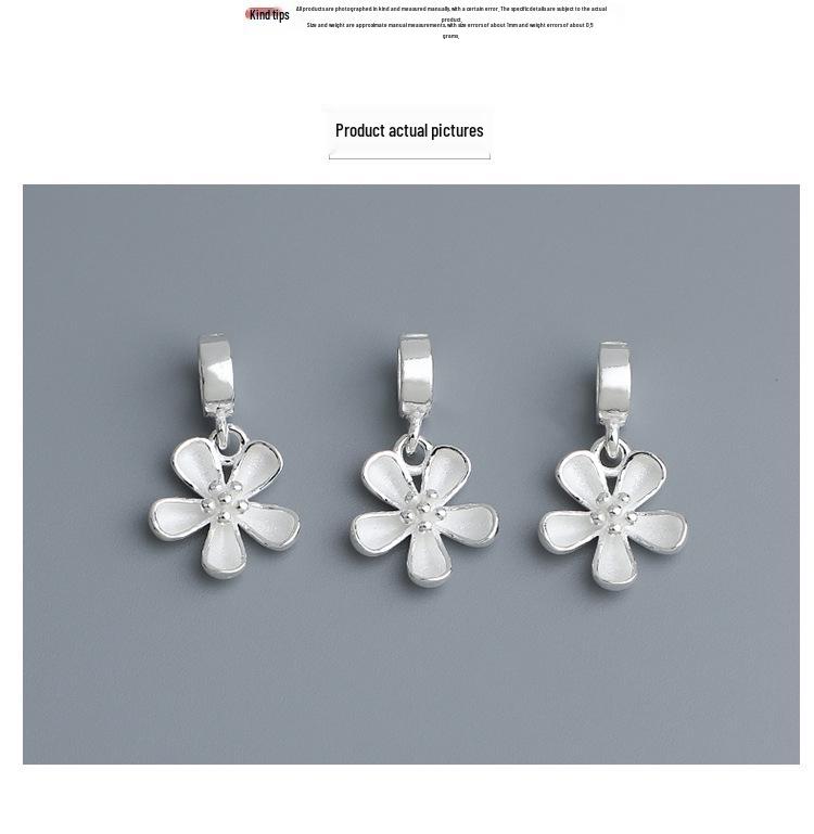 S925 Sterlingsilver Blomhänge för DIY Pärlrep Armband eller Halsband