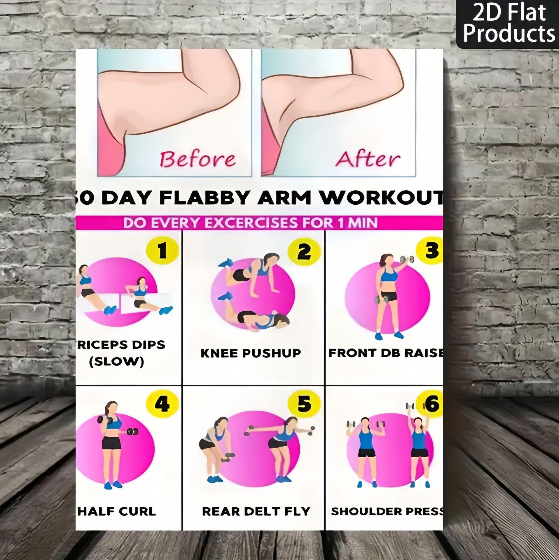 Home Fitness Weight Loss Exercise Plan Poster 20x30