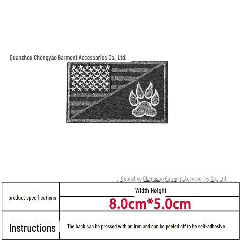 Amerikanische Flagge Pfote Taktischer Moral-Patch: Bestickter Hundepfoten-Aufnäher