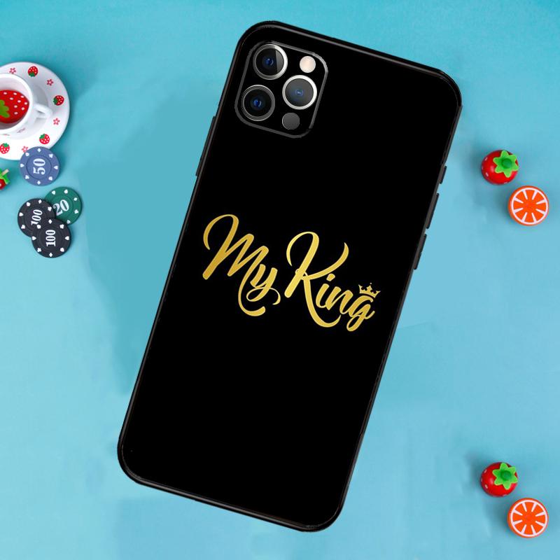 King Queen Couple Lovers Phone Case For iPhone 17 Air 13 16 15 11 12 14 Pro Max 13 12 mini 15 16 Plus 16e Cover Funda
