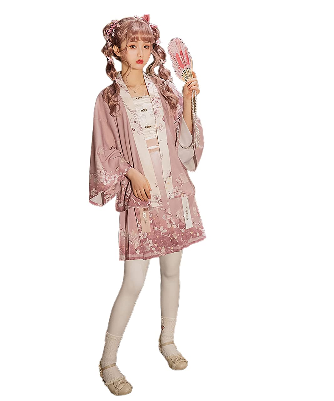 

[Milky Time] Лолита Хана Лолита Сет, Ва Лолита Плиссированная Юбка, Розовый, Набор из 3 предметов