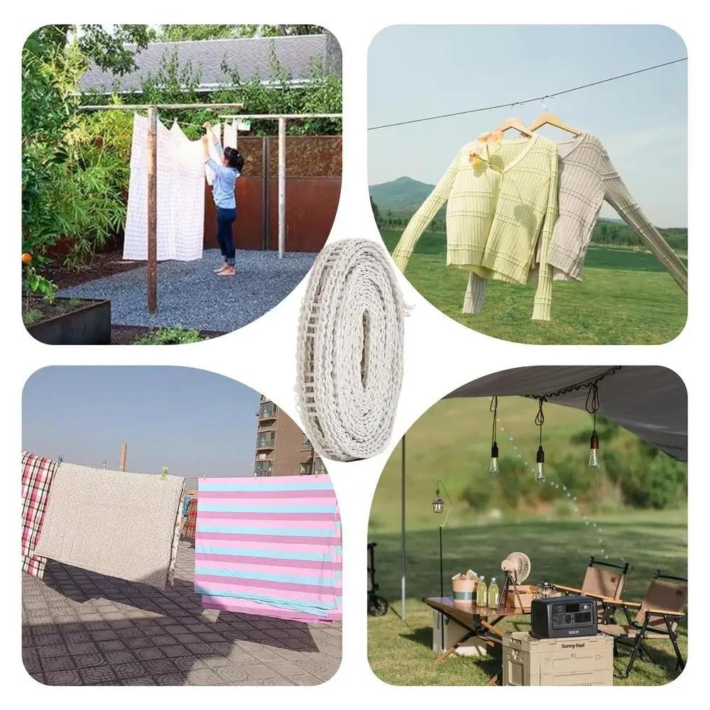 2PCS Space-Saving Outdoor Clothesline Portable Camping Hanger Rope Windproof Clothesline  Travel