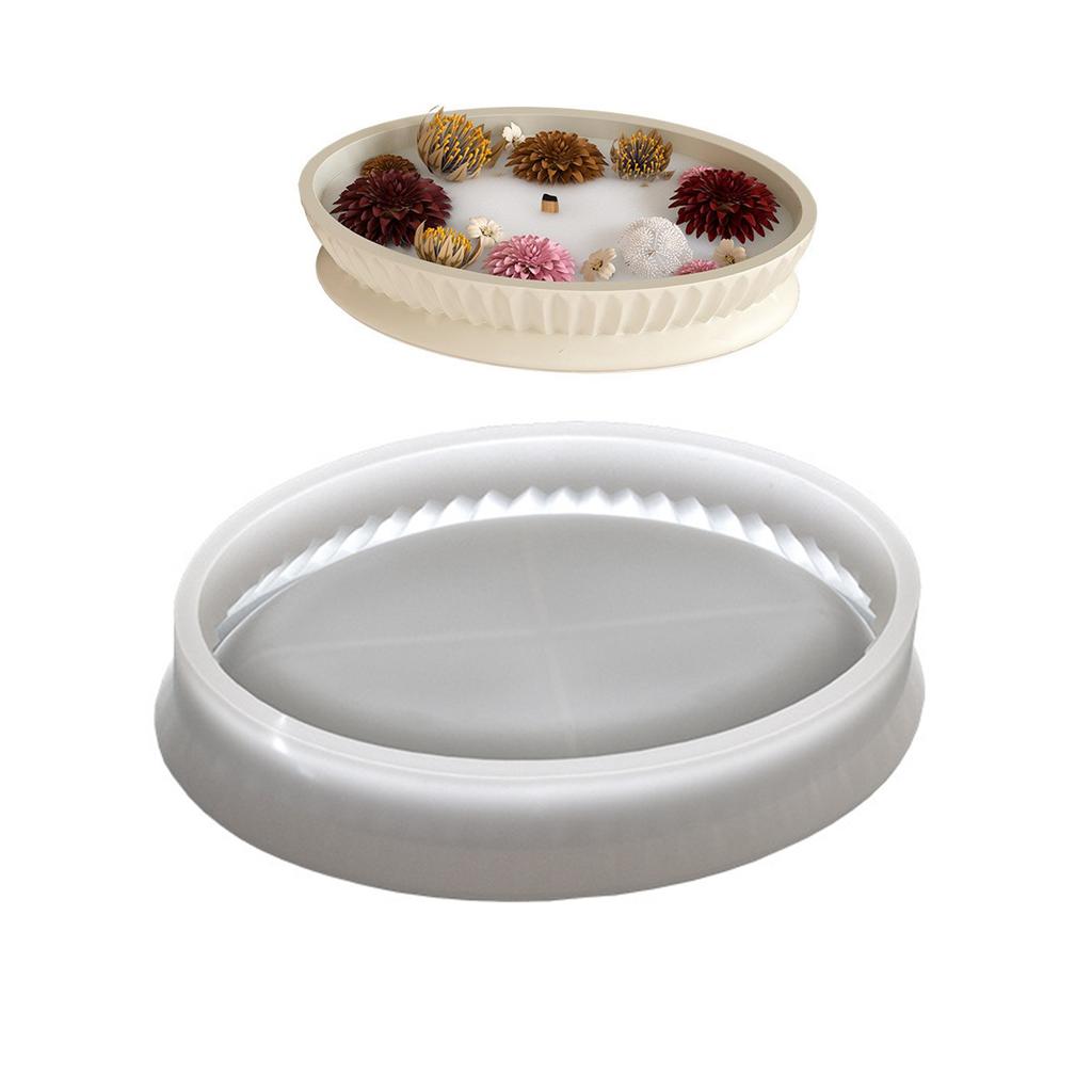 Elliptical Shape Silicone Mold for Resin Plaster and Cement Trays Home Decorative Crafting Tool Silicone Texture