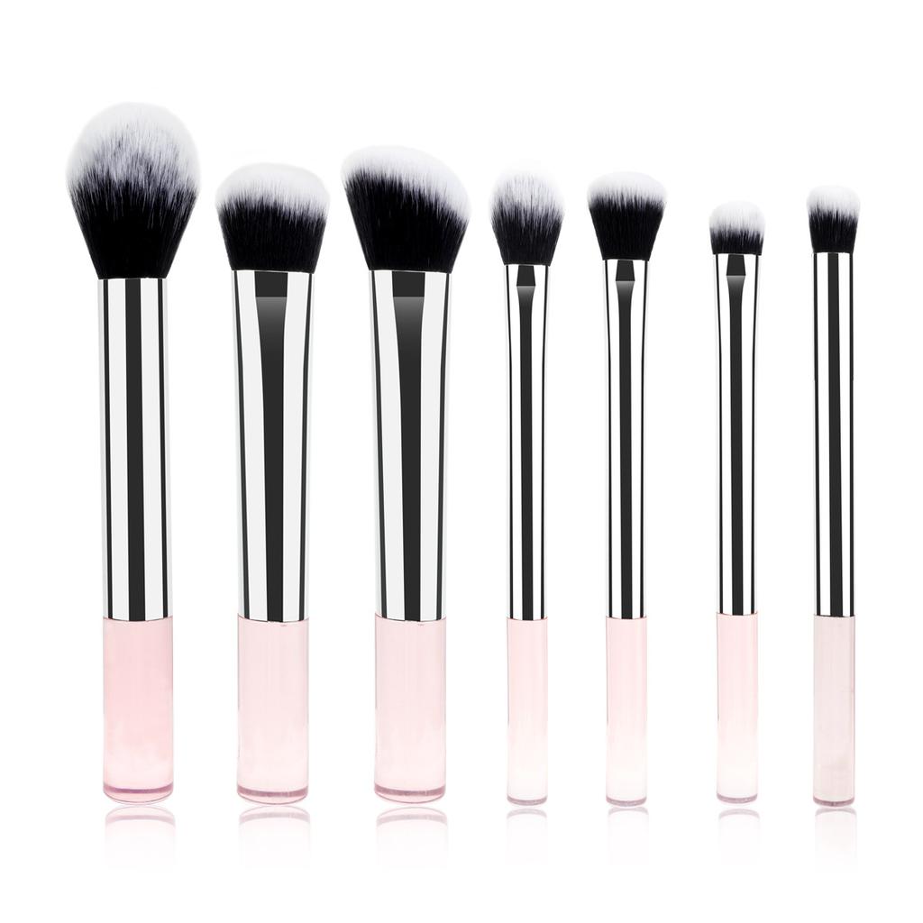 7 Transparent Rod Makeup Brush Cover Brush, Eyeshadow Brush Loose Powder Brush
