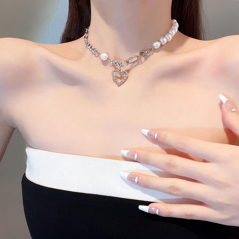 ins cute millennial sister y2k child love chain bracelet collarbone chain sweetheart various hair