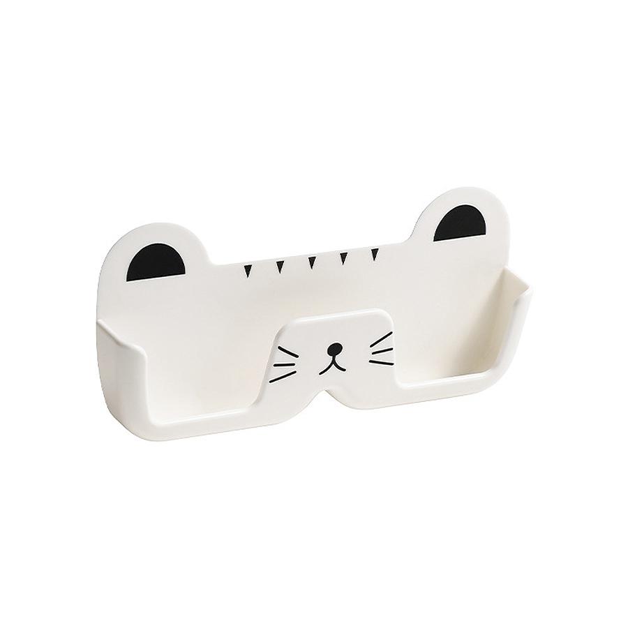 1PC Cute Cat Sunglasses Case Portable Wall Mounted Non-Drill Storage Rack for Home Use - Eyewear Organizer Display