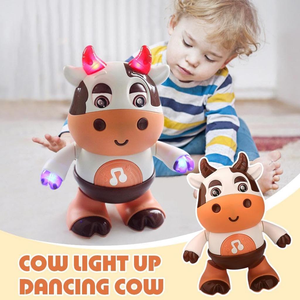 Electric Dancing Cow Light Up Baby Dancing Cow Toy with Sounds and Lights Musical Cow Dancing Toy for Toddlers