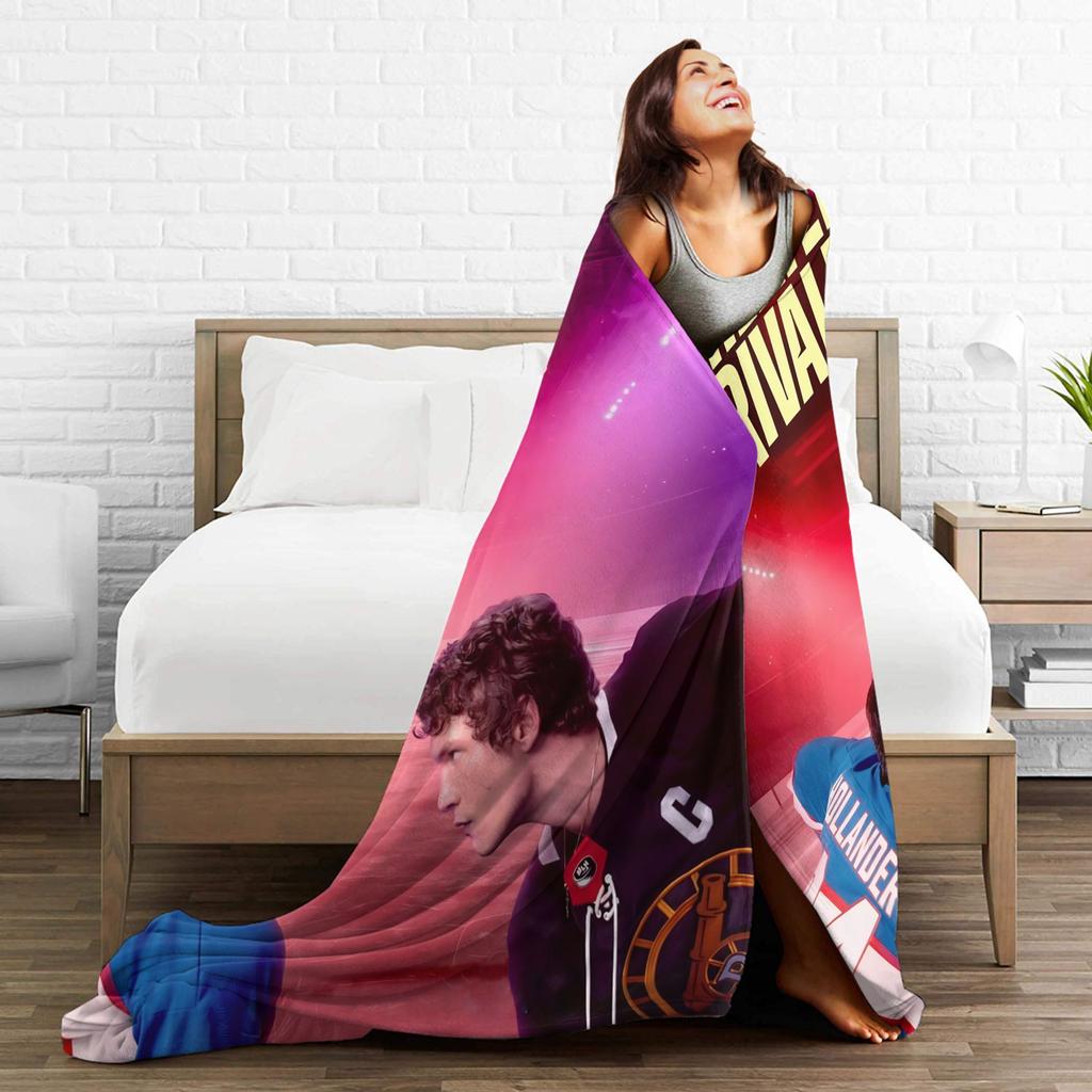 Heated Rivalry Knitted Blankets Velvet Canadian Sports Romance Lightweight Throw Blankets for Home Couch Bed Rug