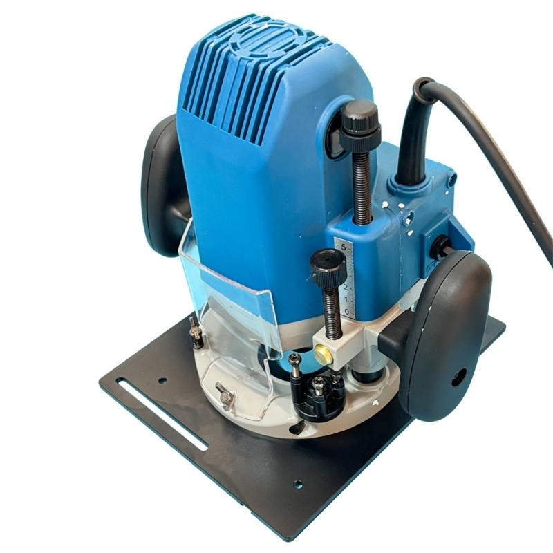 Aluminum Router Table Insert Plate with Miter Gauge Guide for Woodworking Benches Durability and Wear Resistant