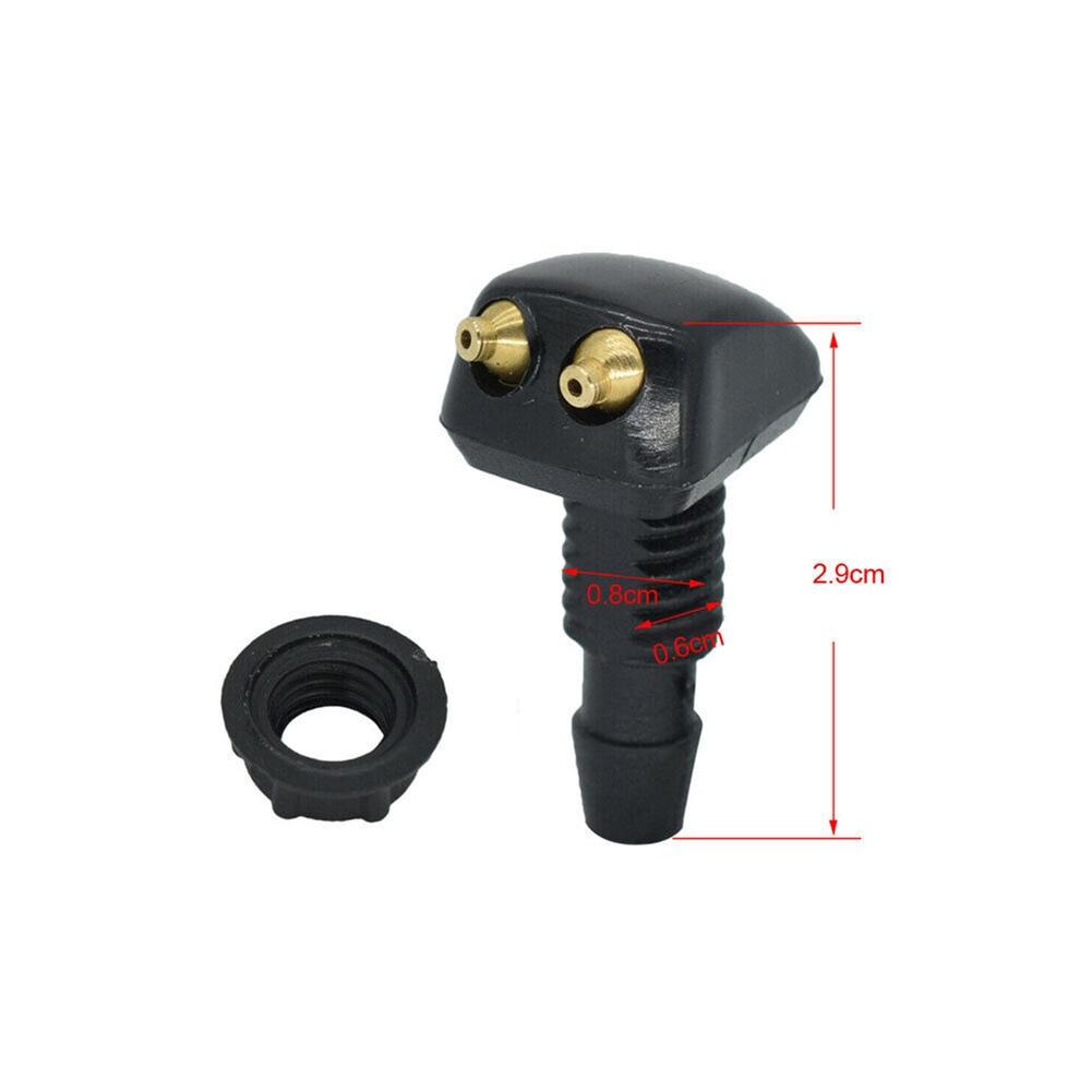 2 Pcs Car Dual Holes Windshield Washer Nozzle Wiper Water Spray Jet Adjustable