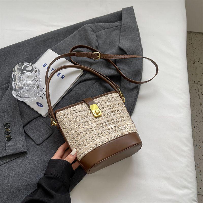 

Women s Bag Special-Interest Design Summer All-Matching Straw Woven Bag Beige White