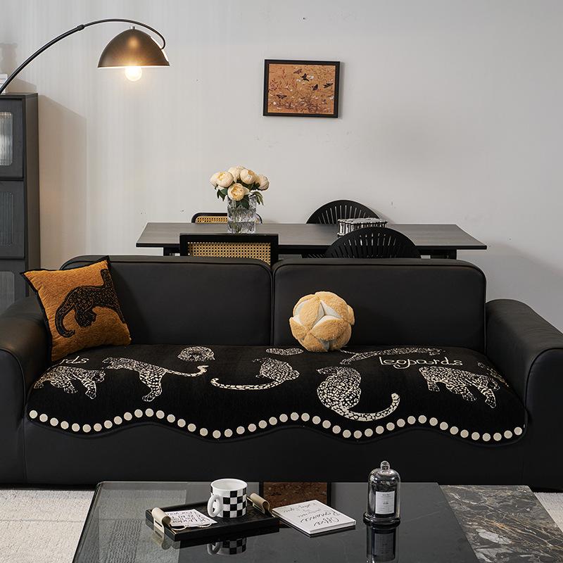 Sofa Cushion  New Four-Season Universal Straight-Breasted Leather Sofa Seat Cushion Non-Slip Light Luxury High-End Sofa Cover