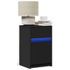 VidaXL Bedside Cabinet with LED Lights Black Engineered Wood, Side Table, Bedside Cabinet, Side Table for the 852000
