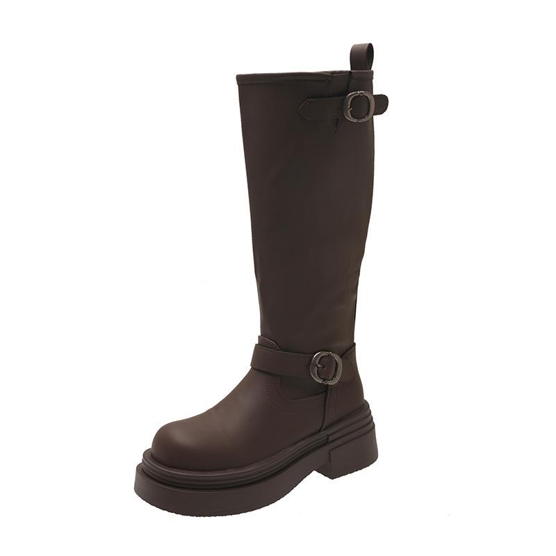 Black Boots But Knee Boots Women Thick-legged Small Thick-soled Western Cowboy Boots Tall Knight Skinny Boots
