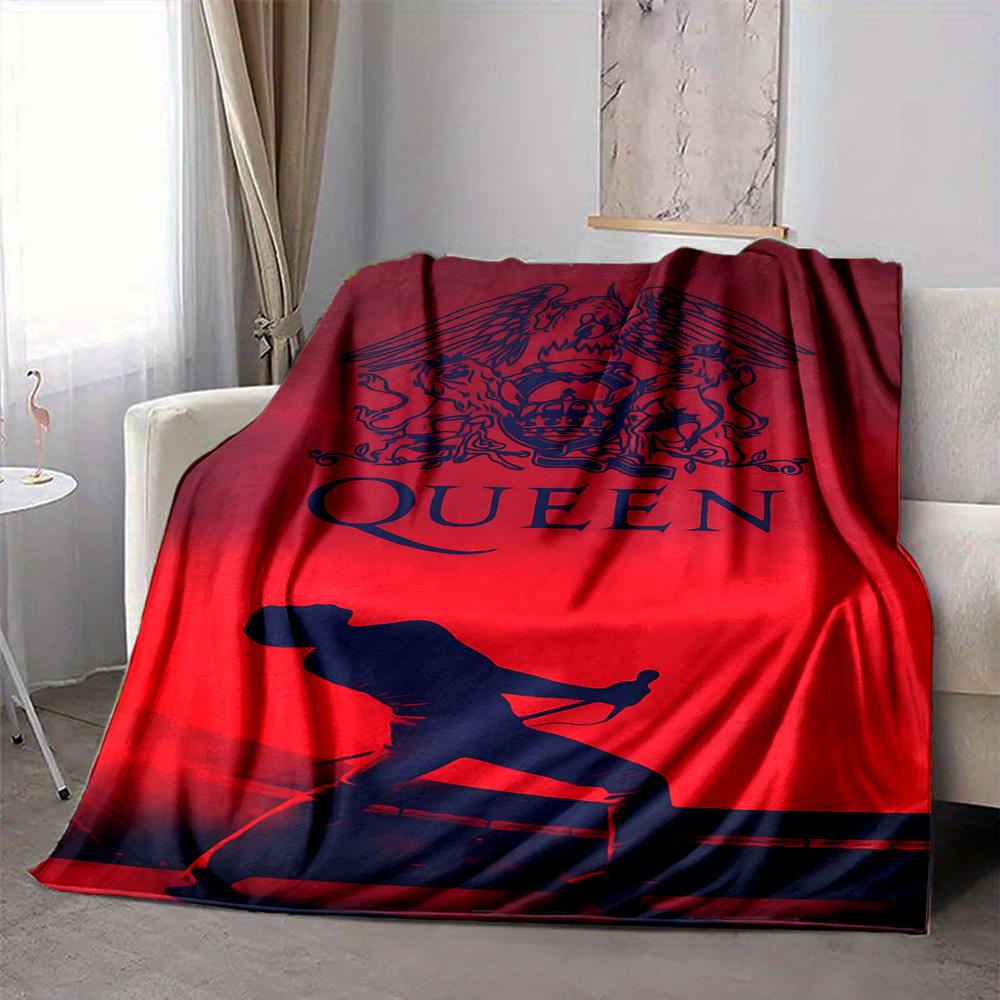 1pc Queen Band Logo Blanket Lightweight Flannel Blanket Throw Blanket For Sofa, Bed, Travel, Camping, Livingroom, Office, Couch