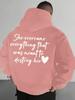 Men'S Long Sleeve Sweatshirt with White Lettering Perfect for Spring  Casual Wear Hoodie Motivational Graphic Hoodie