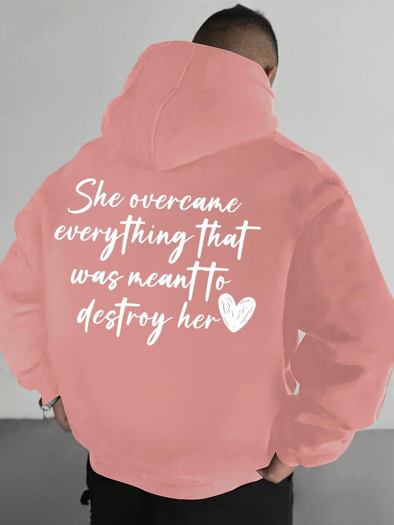 Men'S Long Sleeve Sweatshirt with White Lettering Perfect for Spring  Casual Wear Hoodie Motivational Graphic Hoodie