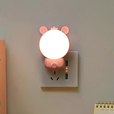 Electric Night Light With Cartoon Design Switch LED Night Light Socket Bedside/Bedroom/Nursing Light Multiple Colors Available