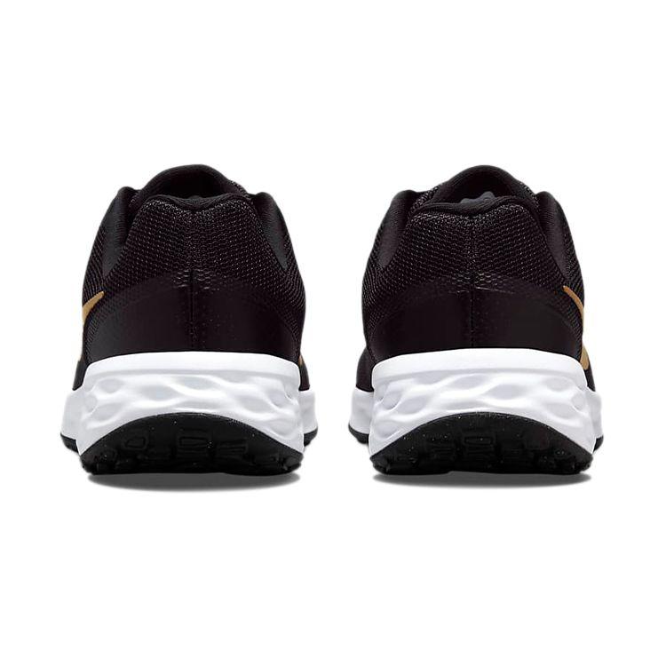 Nike Revolution 6 GS Svart Metallisk Gull Barnesko Hvit DD1096-002