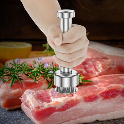 Nerezové jehly na maso s dřevěnou rukojetí Profesní jehla na zjemňování masa na hovězí maso Tender Steak Kuchyňské nástroje