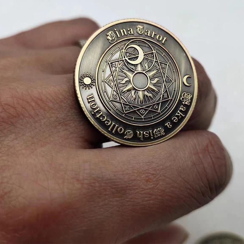 Twelve Tarot Constellation Luck Challenge Coin Flip Fidget Sensory Toys For Adults Kids Cool Stuff Commemorative Gifts