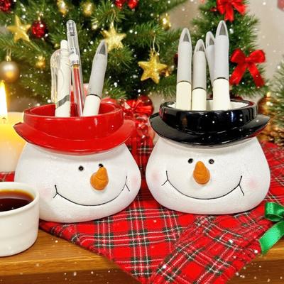 Christmas Snowman Planter Pot Santa Claus Head Resin Succulents Herb Plants Flower Pot Home Balcony Garden Decoration