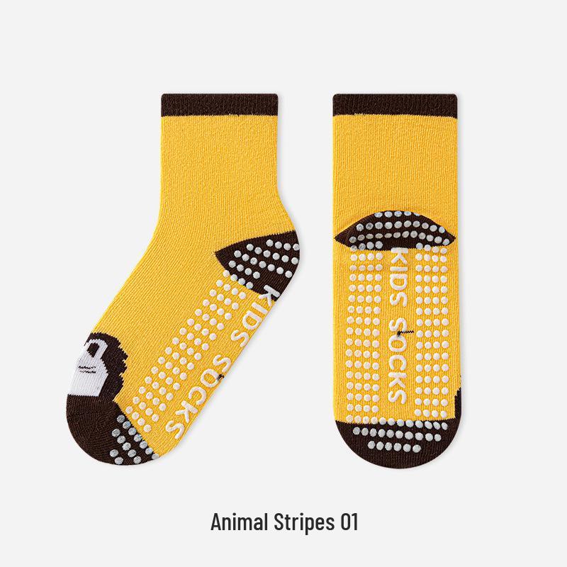 Trendy Anti-slip Mid-calf Socks for Men, Women, and Children - Ideal for Home, Indoor, Sports, and Trampoline Activities