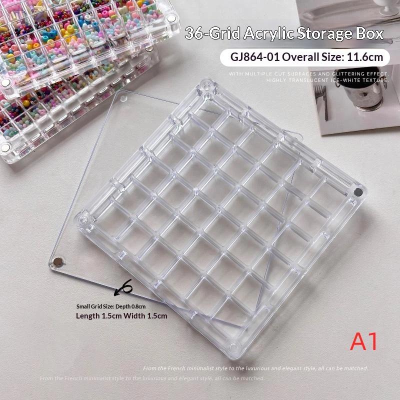 1Pcs Acrylic Gold Transfer Pendant Compartment Collection Box 36/64/100 Grids Gold Bean Storage Box Antioxidant Display Box