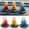 Wealth Coming Solar Nodding Buddha Toys Devout Prayer Buddhist Monk Figurines  Ornaments