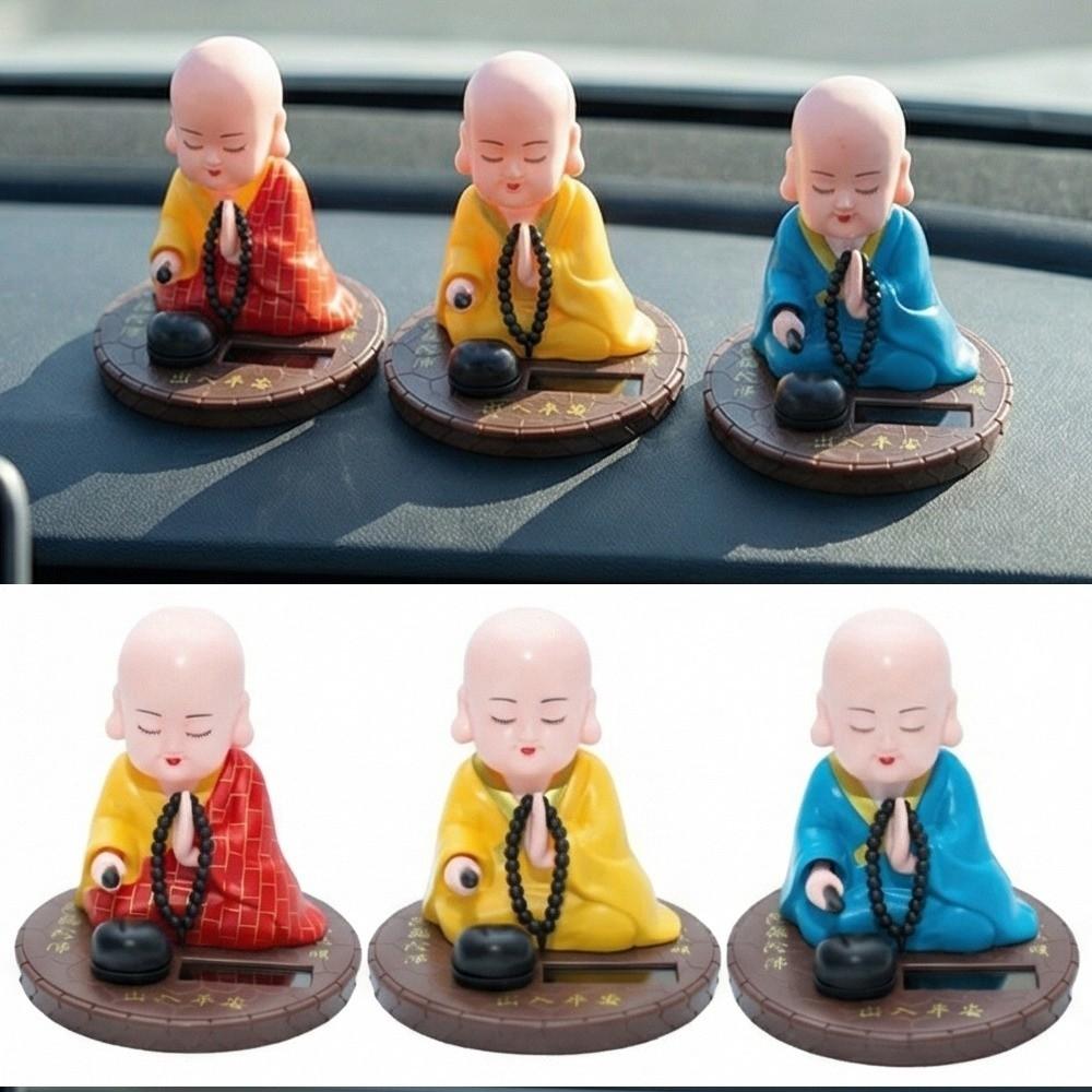 Devout Prayer Solar Nodding Buddha Toys Wealth Coming Buddhist Monk Figurines  Gifts