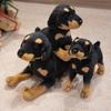 Realistisches schwarzes Hunde-Stofftier - Niedliches Kindertrost- & Heimdekorationspuppe