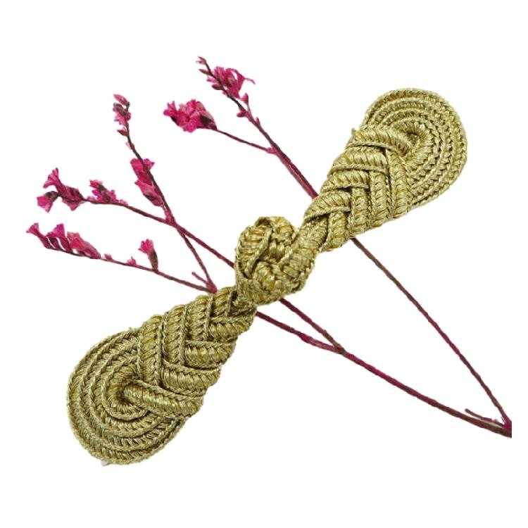 Gold Silk Fastener Buckle Pipa Buttons DIY Clothing Decorations Garment Supplies