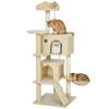 140cm Large Cat Tree Tower With Sisal Scratching Posts Condos Plush Perches Hammock Ladder Beige