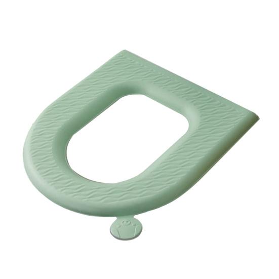 Coussin de Siège de Toilette Surface Douce au Toucher EVA Imperméable Tapis de Toilette Portable Lavable Conception avec Poignée Coussin de Siège de Toilette Hygiénique