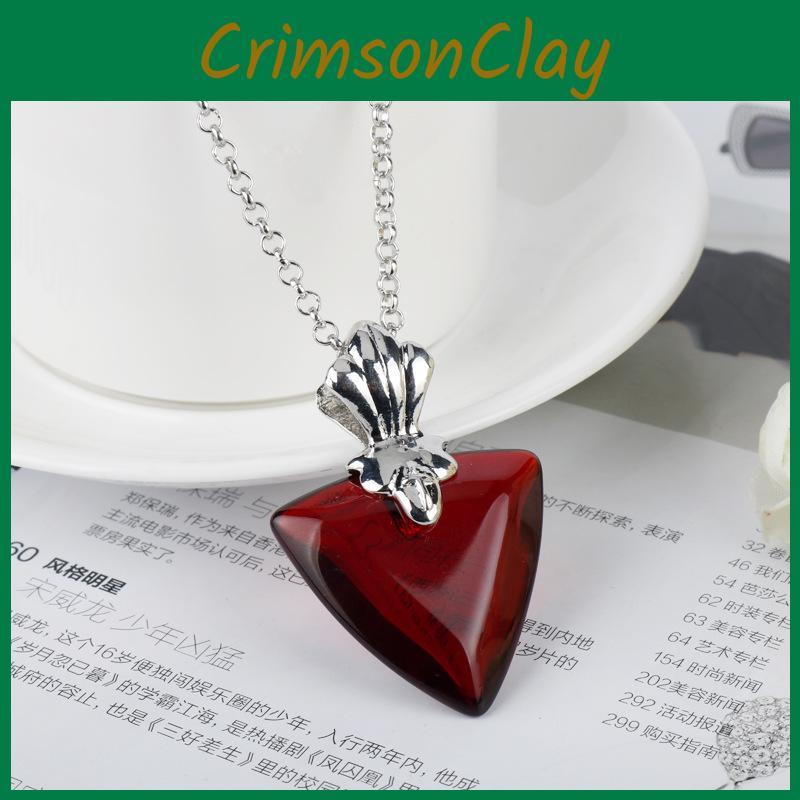 Tohsaka Night Fate Rin Necklace With Resin Heart For Cosplay Travel Or Gift Use