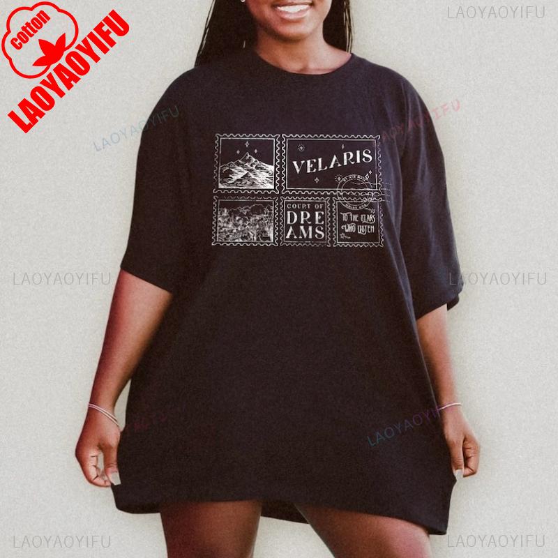 

Velaris ACOTAR Shirt To The Star Who Listen Court of Dreams Night Court Bookish Tshirts Vintage Clothes Summer Cotton Tee Tops M