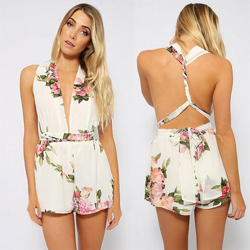 

Женский модный сексуальный комбинезон без рукавов без спины с глубоким V-образным вырезом