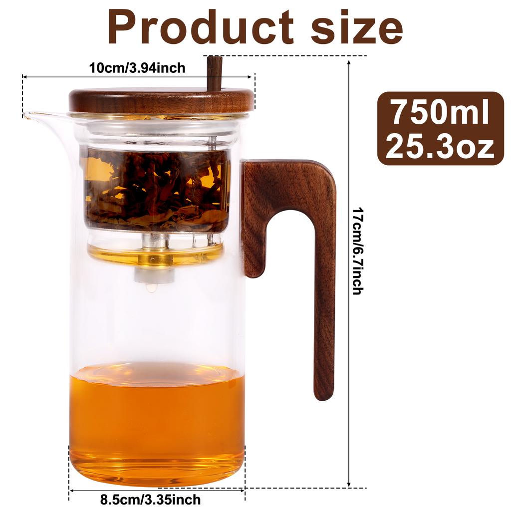 Large Capacity Teapot Water Separation Glass Tea Infuser Bottle Tea Infuser Mug Water Bottle Leakproof Travel Mug with Filter