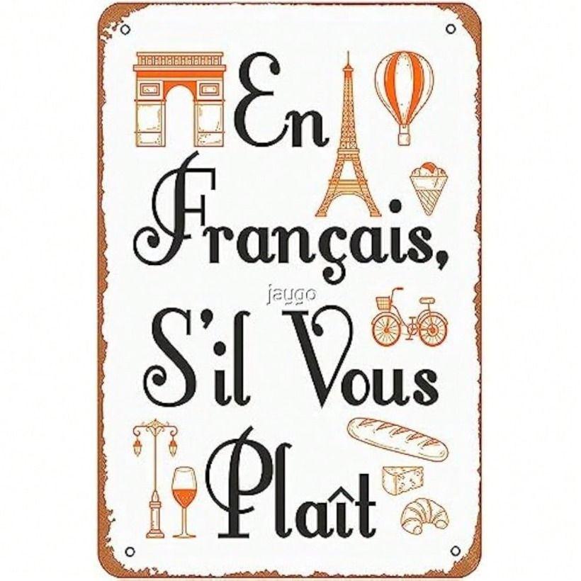 

Vintage French Teacher Poster, Metal Wall Art for Cafe Classroom