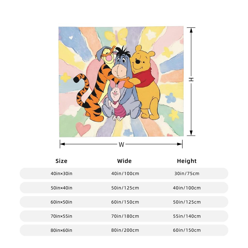 Tigger Blanket Fleece Winnie The Pooh Ultra-Soft Throw Blanket for Bedroom Sofa Bedspread