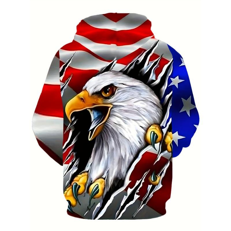 Mode Cooler Adler Herren Hoodie 3D Gedruckte Hoodies Edition Trend Amerikanischer Adler Herren Sportbekleidung Kinder Lässig Unisex Pullover