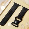 Silicone Strap For Apple Watch 10 Band 46mm 44mm 41mm 40mm 45mm 49mm Floral Engraved Bracelet Correa Series 8 9 7 SE 4 5 Ultra 2