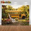 Mocsicka Backgrounds For Photographs School Bus Party Backdrop Autumn Harvest Apple Orchard Decor Student Photo Studio Wallpaper