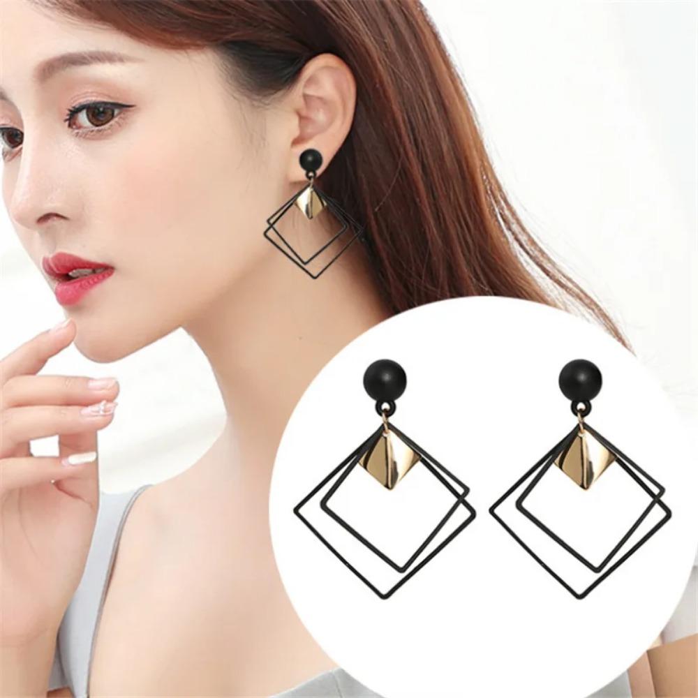 10 Stück Set Geometrische Kreis Acryl Lange Hängende Ohrringe für Frauen Charme Mode Party Perlenstecker Zirkon Set Geschenk