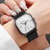 4 Stück/Set Damen-Uhr Eleganter Stil Silikon Quadratisch Digitale Skala Zifferblatt Trendige Mode Quarz-Uhr Kombinationsset (Kein Kasten))